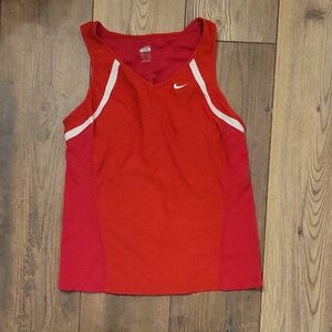 Nike Red and White Sports Tank